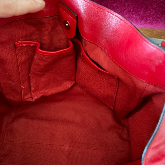 Burberry Red Leather Canterbury tote bag purse - Picture 6 of 12